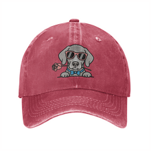 Load image into Gallery viewer, Personalized Weimaraner Baseball Cap - Romeo Weimaraner Design - Match Your Dog's Coat Color-Hats &amp; Caps-Accessories,Baseball Caps,Dog Mom Gifts-Wine Red-One Size-3