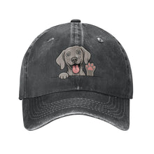 Load image into Gallery viewer, Personalized Weimaraner Baseball Cap - Waving Weimaraner Design - Match Your Dog's Coat Color-Hats &amp; Caps-Accessories,Baseball Caps,Dog Dad Gifts,Dog Mom Gifts,Weimaraner-Black-One Size-2