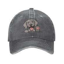 Load image into Gallery viewer, Personalized Weimaraner Baseball Cap - Waving Weimaraner Design - Match Your Dog's Coat Color-Hats &amp; Caps-Accessories,Baseball Caps,Dog Dad Gifts,Dog Mom Gifts,Weimaraner-Deep Heather-One Size-3