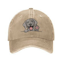 Load image into Gallery viewer, Personalized Weimaraner Baseball Cap - Waving Weimaraner Design - Match Your Dog's Coat Color-Hats &amp; Caps-Accessories,Baseball Caps,Dog Dad Gifts,Dog Mom Gifts,Weimaraner-Natural-One Size-4