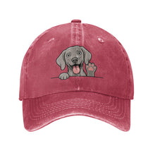 Load image into Gallery viewer, Personalized Weimaraner Baseball Cap - Waving Weimaraner Design - Match Your Dog's Coat Color-Hats &amp; Caps-Accessories,Baseball Caps,Dog Dad Gifts,Dog Mom Gifts,Weimaraner-Red-One Size-1