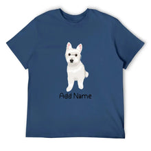 Load image into Gallery viewer, Personalized Westie Dad Cotton T Shirt-Apparel-Apparel, Dog Dad Gifts, Personalized, Shirt, T Shirt, West Highland Terrier-Men&#39;s Cotton T Shirt-Navy Blue-Medium-12