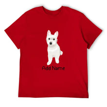 Load image into Gallery viewer, Personalized Westie Dad Cotton T Shirt-Apparel-Apparel, Dog Dad Gifts, Personalized, Shirt, T Shirt, West Highland Terrier-Men&#39;s Cotton T Shirt-Red-Medium-14