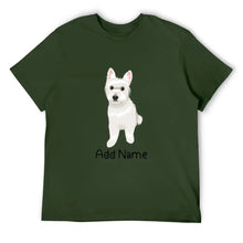 Load image into Gallery viewer, Personalized Westie Dad Cotton T Shirt-Apparel-Apparel, Dog Dad Gifts, Personalized, Shirt, T Shirt, West Highland Terrier-Men&#39;s Cotton T Shirt-Army Green-Medium-17