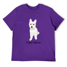 Load image into Gallery viewer, Personalized Westie Dad Cotton T Shirt-Apparel-Apparel, Dog Dad Gifts, Personalized, Shirt, T Shirt, West Highland Terrier-Men&#39;s Cotton T Shirt-Purple-Medium-18