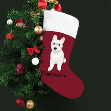 Load image into Gallery viewer, Personalized Westie Large Christmas Stocking-Christmas Ornament-Christmas, Home Decor, Personalized, West Highland Terrier-Large Christmas Stocking-Christmas Red-One Size-2