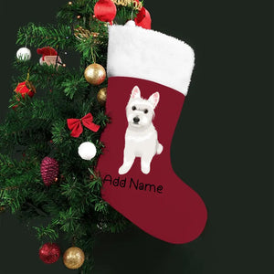 Personalized Westie Large Christmas Stocking-Christmas Ornament-Christmas, Home Decor, Personalized, West Highland Terrier-Large Christmas Stocking-Christmas Red-One Size-2