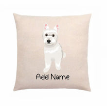 Load image into Gallery viewer, Personalized Westie Linen Pillowcase-Home Decor-Dog Dad Gifts, Dog Mom Gifts, Home Decor, Personalized, Pillows, West Highland Terrier-Linen Pillow Case-Cotton-Linen-12&quot;x12&quot;-2