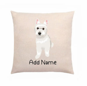 Personalized Westie Linen Pillowcase-Home Decor-Dog Dad Gifts, Dog Mom Gifts, Home Decor, Personalized, Pillows, West Highland Terrier-Linen Pillow Case-Cotton-Linen-12"x12"-2