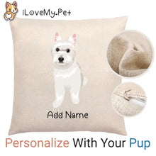 Load image into Gallery viewer, Personalized Westie Linen Pillowcase-Home Decor-Dog Dad Gifts, Dog Mom Gifts, Home Decor, Personalized, Pillows, West Highland Terrier-Linen Pillow Case-Cotton-Linen-12&quot;x12&quot;-1