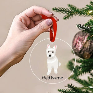 Personalized Westie Love Christmas Tree Ornaments-Christmas Ornament-Christmas, Personalized, West Highland Terrier-Christmas Tree Ornaments-Transparent-3.5" or 8.9 cm-2