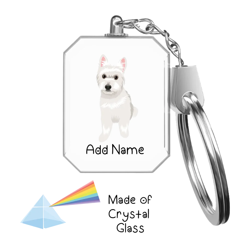 Personalized Westie Love Crystal Glass Keychain-Accessories-West Highland Terrier-Crystal Keychain-Glass Crystal-One Size-2