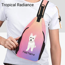 Load image into Gallery viewer, Personalized Westie Love Unisex Sling Bag Backpack-Accessories-West Highland Terrier-Unisex Sling Bag Backpack-Tropical Radiance-One Size-18