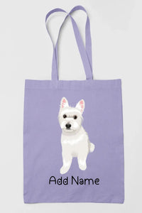 Personalized Westie Love Zippered Tote Bag-Accessories-Accessories, Bags, Dog Mom Gifts, Personalized, West Highland Terrier-Zippered Tote Bag-Pastel Purple-Classic-2