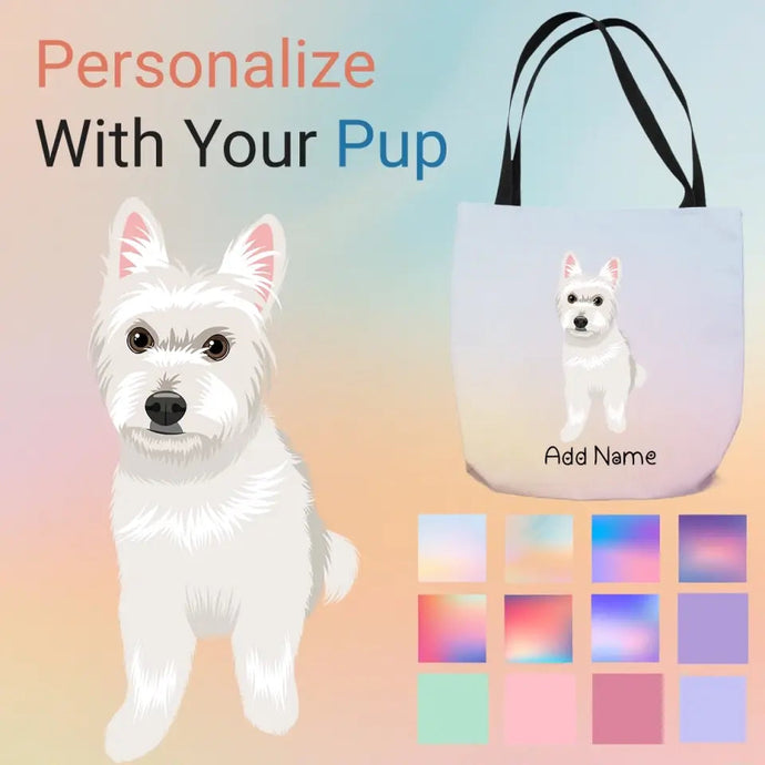 Personalized Westie Small Tote Bag-Accessories-Accessories, Bags, Dog Mom Gifts, Personalized, West Highland Terrier-Small Tote Bag-Your Design-One Size-1