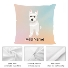 Load image into Gallery viewer, Personalized Westie Soft Plush Pillowcase-Home Decor-Dog Dad Gifts, Dog Mom Gifts, Home Decor, Personalized, Pillows, West Highland Terrier-3