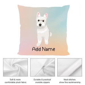 Personalized Westie Soft Plush Pillowcase-Home Decor-Dog Dad Gifts, Dog Mom Gifts, Home Decor, Personalized, Pillows, West Highland Terrier-3