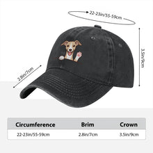 Load image into Gallery viewer, Personalized Whippet Baseball Cap - Waving Whippet Design - Match Your Dog's Coat Color-Hats &amp; Caps-Accessories,Baseball Caps,Dog Dad Gifts,Dog Mom Gifts,Whippet-9