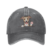 Load image into Gallery viewer, Personalized Whippet Baseball Cap - Waving Whippet Design - Match Your Dog's Coat Color-Hats &amp; Caps-Accessories,Baseball Caps,Dog Dad Gifts,Dog Mom Gifts,Whippet-Deep Heather-One Size-3