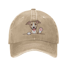 Load image into Gallery viewer, Personalized Whippet Baseball Cap - Waving Whippet Design - Match Your Dog's Coat Color-Hats &amp; Caps-Accessories,Baseball Caps,Dog Dad Gifts,Dog Mom Gifts,Whippet-Natural-One Size-4