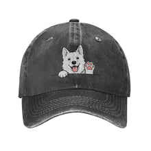 Load image into Gallery viewer, Personalized White Swiss Shepherd Baseball Cap - Waving White Swiss Shepherd Design - Match Your Dog's Coat Color-Hats &amp; Caps-Black-One Size-2