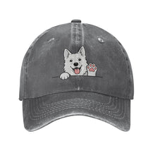 Load image into Gallery viewer, Personalized White Swiss Shepherd Baseball Cap - Waving White Swiss Shepherd Design - Match Your Dog's Coat Color-Hats &amp; Caps-Deep Heather-One Size-3