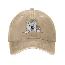 Load image into Gallery viewer, Personalized White Swiss Shepherd Baseball Cap - Waving White Swiss Shepherd Design - Match Your Dog's Coat Color-Hats &amp; Caps-Natural-One Size-4