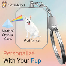 Load image into Gallery viewer, White Swiss Shepherd crystal-keychain-single