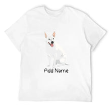 Load image into Gallery viewer, Personalized White Swiss Shepherd Dad Cotton T Shirt-Apparel-Apparel, Dog Dad Gifts, Personalized, Shirt, T Shirt, White Swiss Shepherd-Men&#39;s Cotton T Shirt-White-Medium-10