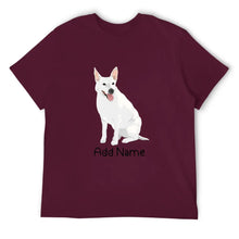 Load image into Gallery viewer, Personalized White Swiss Shepherd Dad Cotton T Shirt-Apparel-Apparel, Dog Dad Gifts, Personalized, Shirt, T Shirt, White Swiss Shepherd-Men&#39;s Cotton T Shirt-Maroon-Medium-15