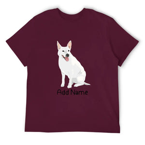 Personalized White Swiss Shepherd Dad Cotton T Shirt-Apparel-Apparel, Dog Dad Gifts, Personalized, Shirt, T Shirt, White Swiss Shepherd-Men's Cotton T Shirt-Maroon-Medium-15