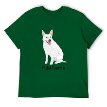 Load image into Gallery viewer, Personalized White Swiss Shepherd Dad Cotton T Shirt-Apparel-Apparel, Dog Dad Gifts, Personalized, Shirt, T Shirt, White Swiss Shepherd-Men&#39;s Cotton T Shirt-Green-Medium-16