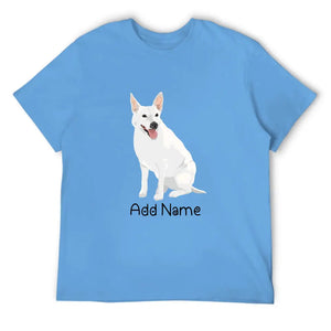 Personalized White Swiss Shepherd Dad Cotton T Shirt-Apparel-Apparel, Dog Dad Gifts, Personalized, Shirt, T Shirt, White Swiss Shepherd-Men's Cotton T Shirt-Sky Blue-Medium-2