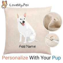 Load image into Gallery viewer, Personalized White Swiss Shepherd Linen Pillowcase-Linen Pillow Case-Cotton-Linen-16"x16"
