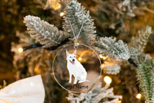 Load image into Gallery viewer, Personalized White Swiss Shepherd Love Christmas Tree Ornaments-Christmas Ornament-Christmas, Personalized, White Swiss Shepherd-Christmas Tree Ornaments-Transparent-3.5&quot; or 8.9 cm-2