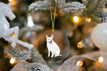 Load image into Gallery viewer, Personalized White Swiss Shepherd Love Christmas Tree Ornaments-Christmas Ornament-Christmas, Personalized, White Swiss Shepherd-Christmas Tree Ornaments-Transparent-3.5&quot; or 8.9 cm-3