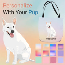 Load image into Gallery viewer, Personalized White Swiss Shepherd Small Tote Bag-Accessories-Accessories, Bags, Dog Mom Gifts, Personalized, White Swiss Shepherd-Small Tote Bag-Your Design-One Size-1