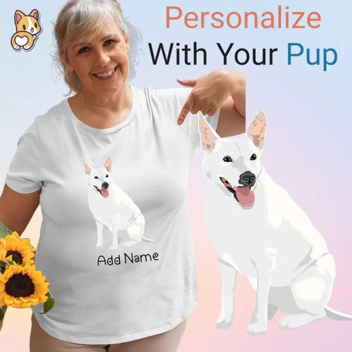 Personalized White Swiss Shepherd T Shirt for Women-Customizer-Apparel, Dog Mom Gifts, Personalized, Shirt, T Shirt, White Swiss Shepherd-1