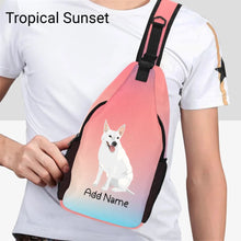 Load image into Gallery viewer, Personalized White Swiss Shepherd Unisex Sling Bag Backpack-Accessories-White Swiss Shepherd-Unisex Sling Bag Backpack-Tropical Sunset-One Size-19