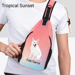 Personalized White Swiss Shepherd Unisex Sling Bag Backpack-Accessories-White Swiss Shepherd-Unisex Sling Bag Backpack-Tropical Sunset-One Size-19