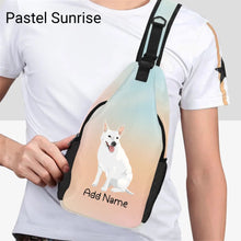 Load image into Gallery viewer, Personalized White Swiss Shepherd Unisex Sling Bag Backpack-Accessories-White Swiss Shepherd-Unisex Sling Bag Backpack-Pastel Sunrise-One Size-21