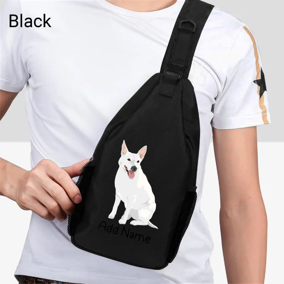 Personalized White Swiss Shepherd Unisex Sling Bag Backpack-Accessories-White Swiss Shepherd-Unisex Sling Bag Backpack-Black-One Size-2