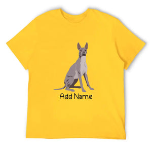 Personalized Xolo Dad Cotton T Shirt-Apparel-Apparel, Dog Dad Gifts, Personalized, Shirt, T Shirt, Xolo-Men's Cotton T Shirt-Yellow-Medium-13