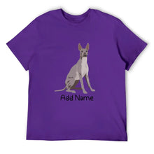 Load image into Gallery viewer, Personalized Xolo Dad Cotton T Shirt-Apparel-Apparel, Dog Dad Gifts, Personalized, Shirt, T Shirt, Xolo-Men&#39;s Cotton T Shirt-Purple-Medium-18