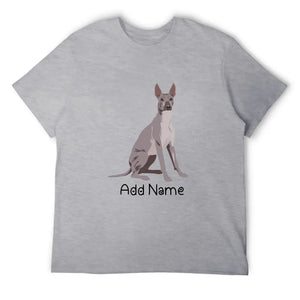 Personalized Xolo Dad Cotton T Shirt-Apparel-Apparel, Dog Dad Gifts, Personalized, Shirt, T Shirt, Xolo-Men's Cotton T Shirt-Gray-Medium-19