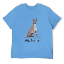 Load image into Gallery viewer, Personalized Xolo Dad Cotton T Shirt-Apparel-Apparel, Dog Dad Gifts, Personalized, Shirt, T Shirt, Xolo-Men&#39;s Cotton T Shirt-Sky Blue-Medium-2