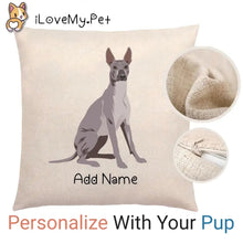 Load image into Gallery viewer, Personalized Xolo Linen Pillowcase-Home Decor-Dog Dad Gifts, Dog Mom Gifts, Home Decor, Personalized, Pillows, Xolo-Linen Pillow Case-Cotton-Linen-12&quot;x12&quot;-1