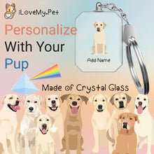 Load image into Gallery viewer, labradors yellow crystal-keychain-multi