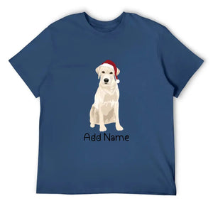 Personalized Yellow Labrador Dad Cotton T Shirt-Apparel-Apparel, Dog Dad Gifts, Labrador, Personalized, Shirt, T Shirt-Men's Cotton T Shirt-Navy Blue-Medium-12