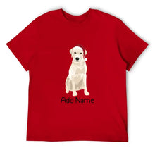 Load image into Gallery viewer, Personalized Yellow Labrador Dad Cotton T Shirt-Apparel-Apparel, Dog Dad Gifts, Labrador, Personalized, Shirt, T Shirt-Men&#39;s Cotton T Shirt-Red-Medium-14